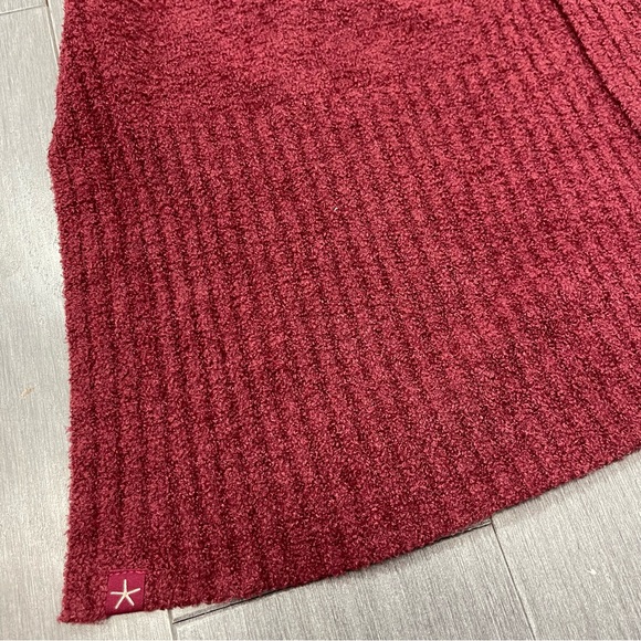 Barefoot Dreams CozyChic Lite Catalina Cardi Sweater Garnet Red Cardigan Duster - Picture 10 of 16